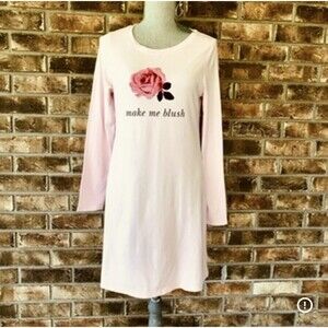 Kate Spade Nightgown Womens Extra Small Pink Make Me Blush Rose PJs Sleepwear